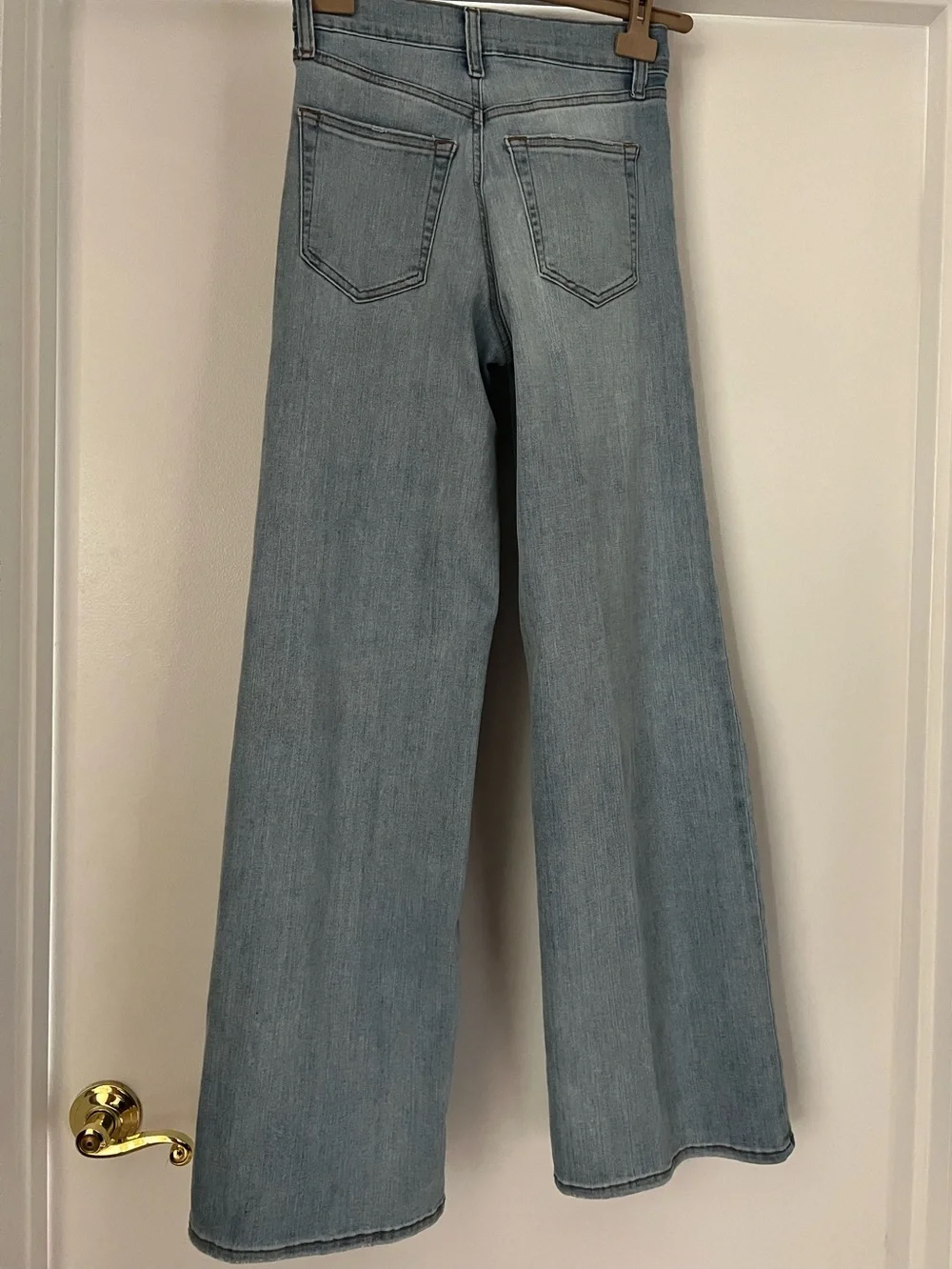 NWT $248 Frame The High Rise Wide Denim Light Blue Jeans Size 25 Stretch - Picture 10 of 14
